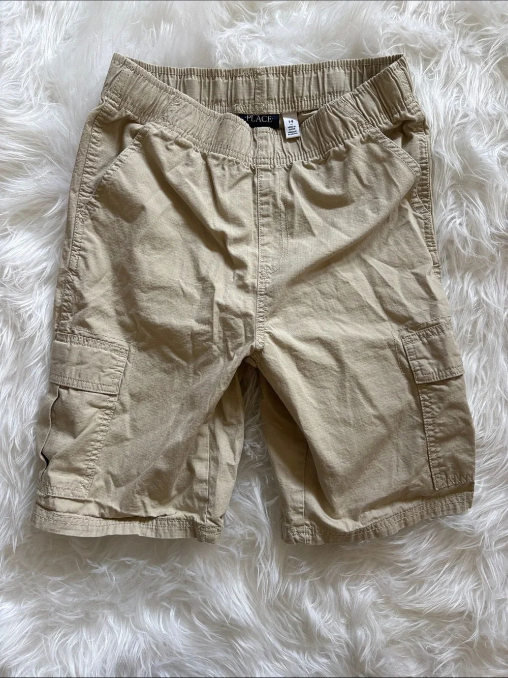 The Children's Place Beige Cargo Shorts with Elastic Waist